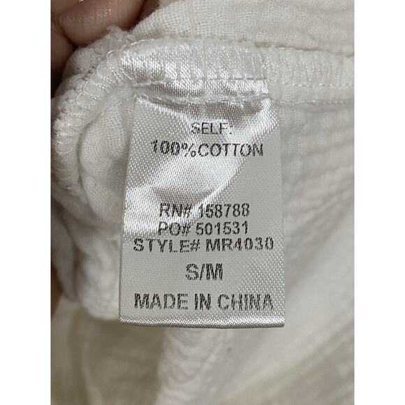 J Robert's White Women Romper Gauze Material Bikini Cover Up Collared Size S/M - Picture 4 of 11